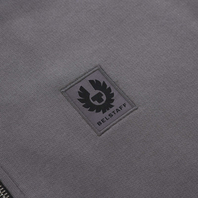 Belstaff Quarter Zip Sweat Top in Tornado Grey Logo
