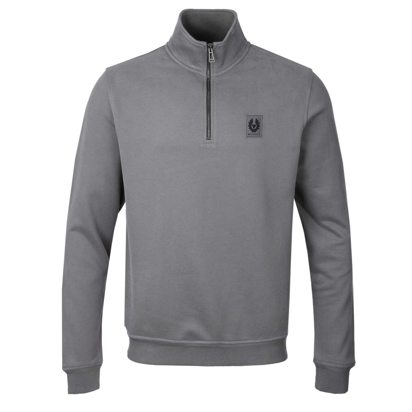 Belstaff Quarter Zip Sweat Top in Tornado Grey