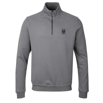 Belstaff Quarter Zip Sweat Top in Tornado Grey