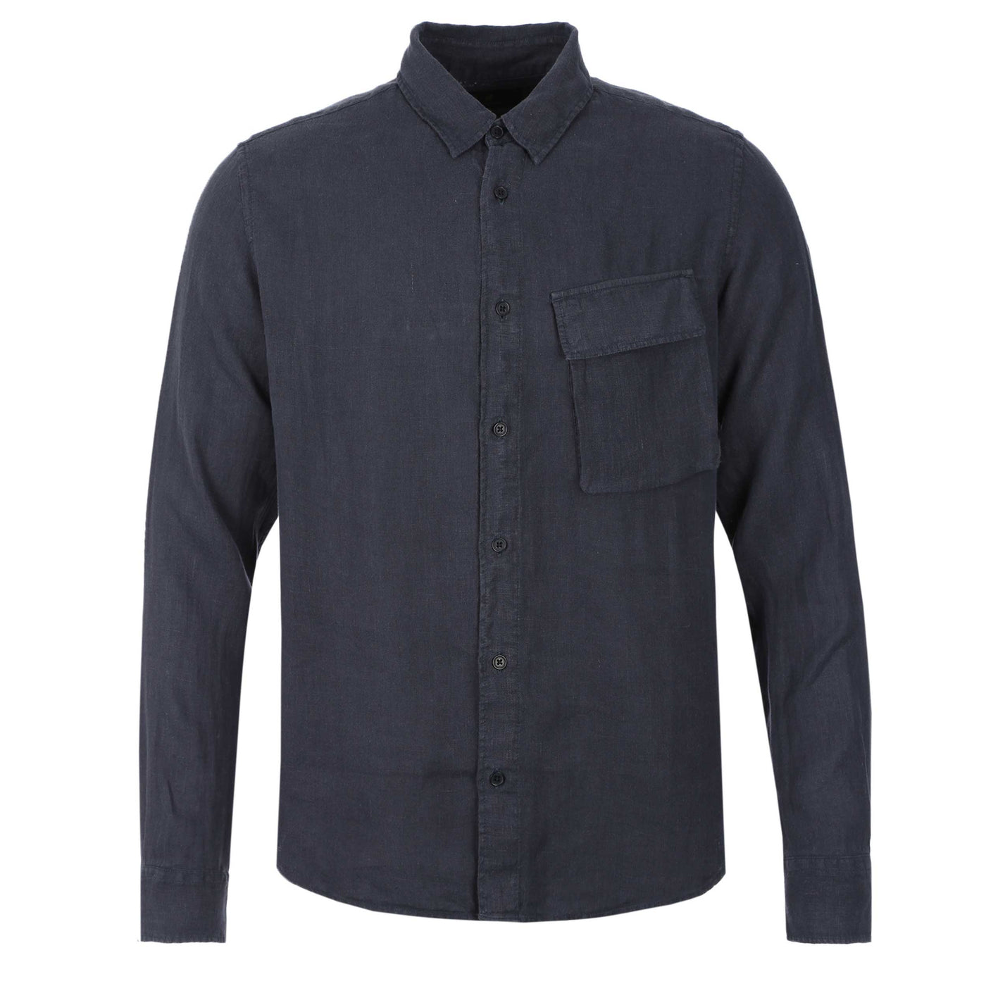 Belstaff Scale Linen Shirt in Dark Ink