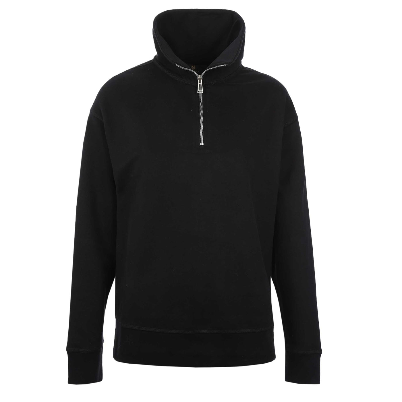 Belstaff Signature Quarter Zip Ladies Sweatshirt in Black