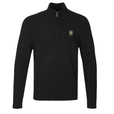 Belstaff Watch Quarter Zip Knitwear in Black