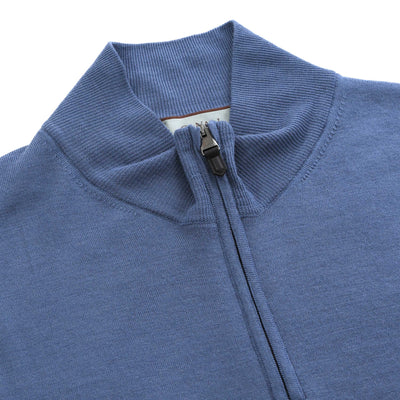Canali 1/4 Zip Knitwear in Blue Placket