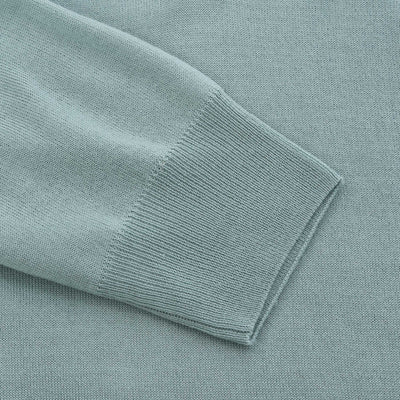 Canali 14 Zip Knitwear in Mint Green Cuff