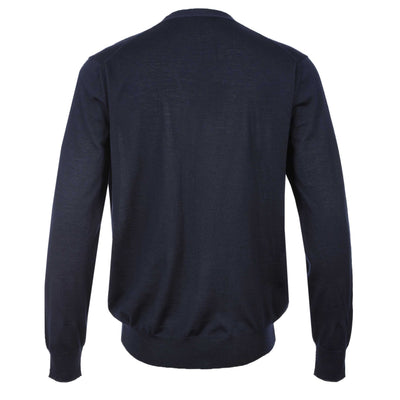 Canali Cardigan in Navy Back