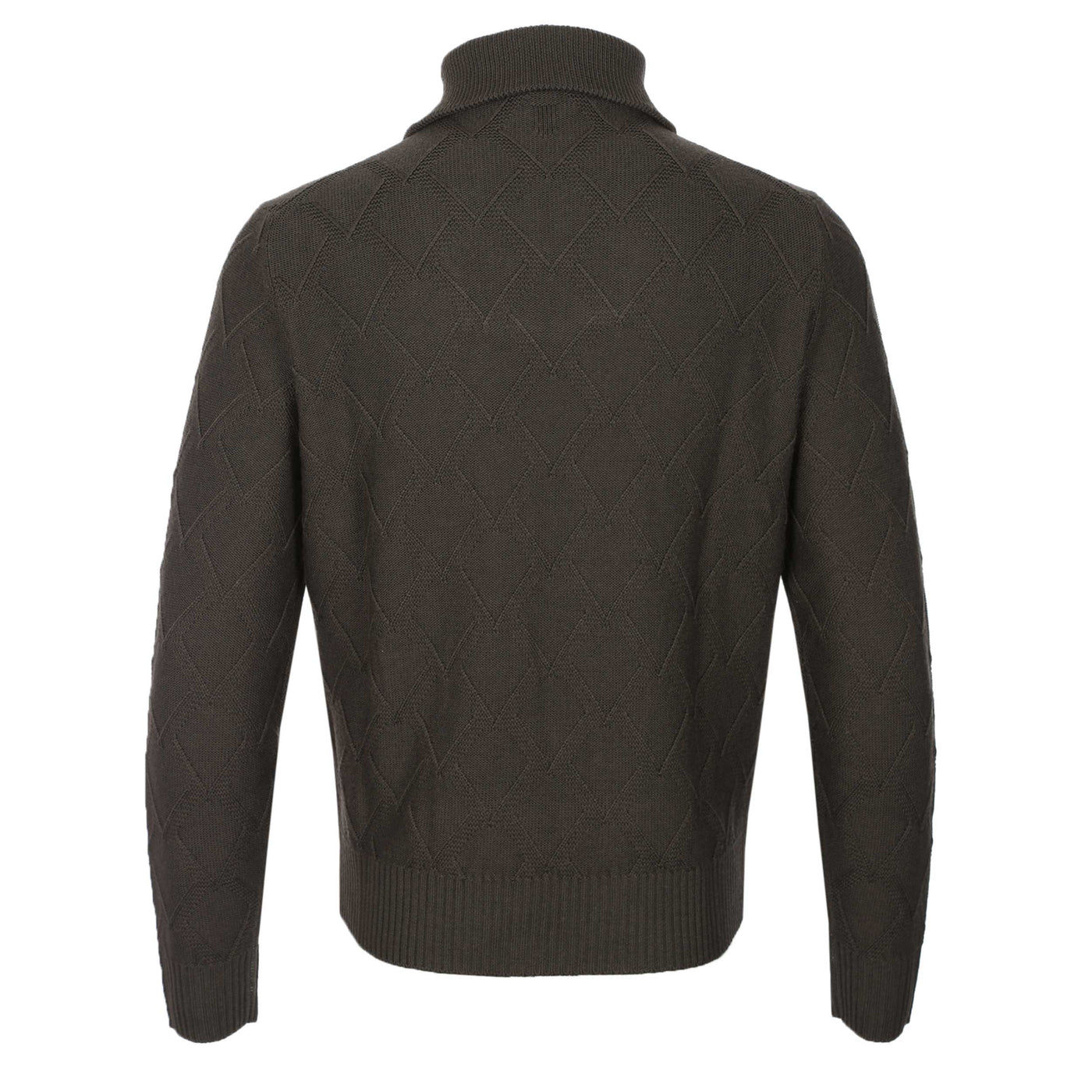Canali Chunky 1/4 Zip Knitwear in Mushroom Back