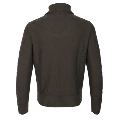 Canali Chunky 1/4 Zip Knitwear in Mushroom Back