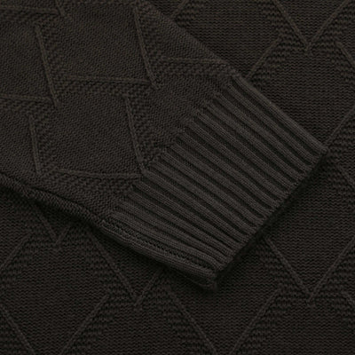 Canali Chunky 1/4 Zip Knitwear in Mushroom Cuff