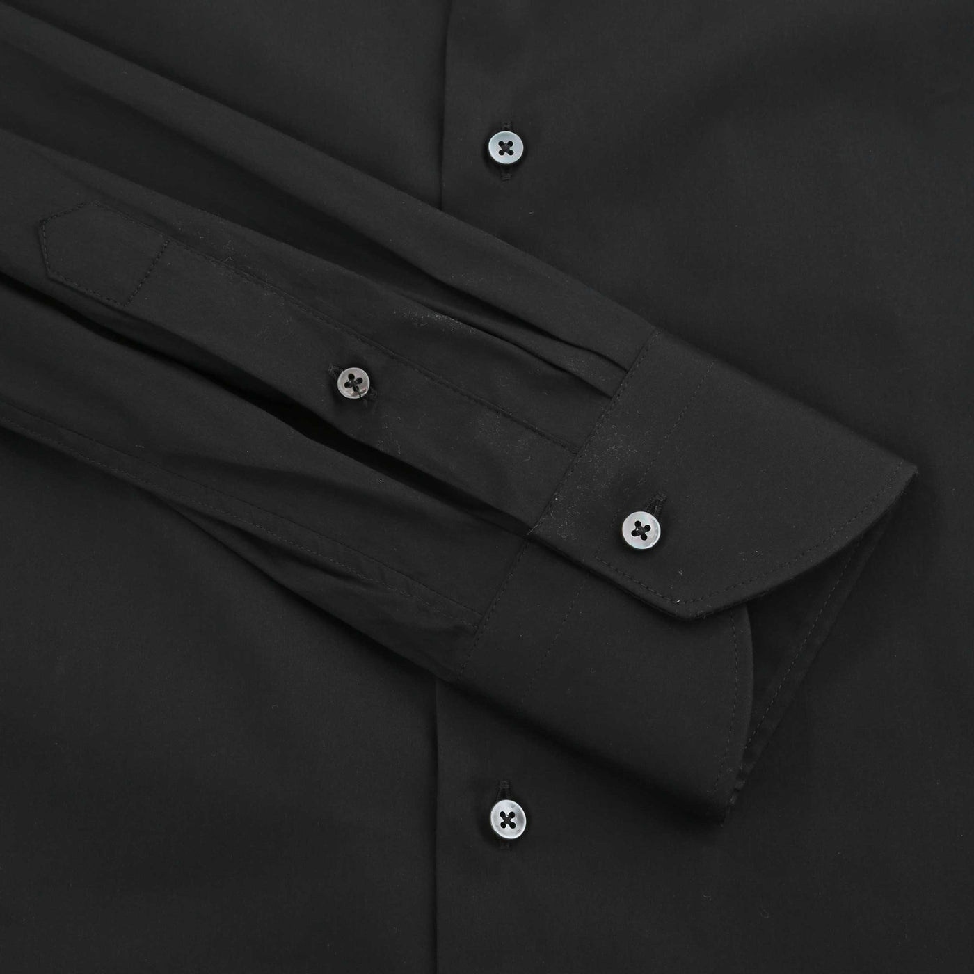 Canali Cotton Performance Shirt in Black Cuff