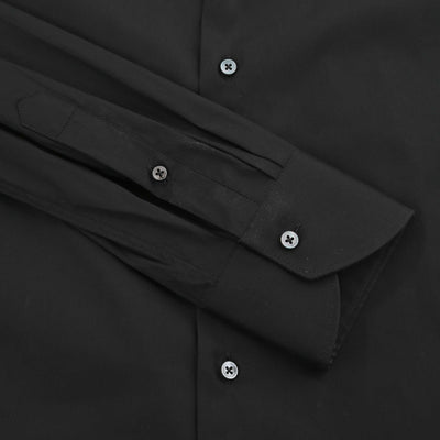 Canali Cotton Performance Shirt in Black Cuff