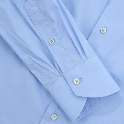 Canali Cotton Performance Shirt in Sky Blue Cuff