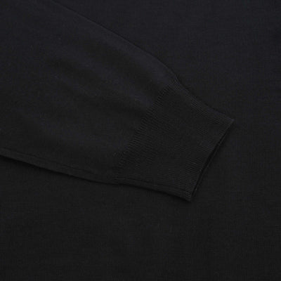 Canali Crew Neck Knitwear in Black Cuff