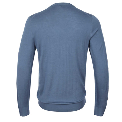 Canali Crew Neck Knitwear in Blue Back