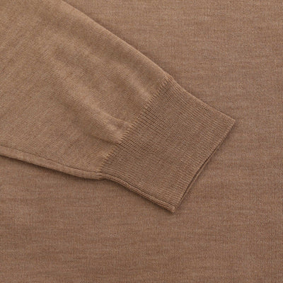 Canali Crew Neck Knitwear in Tan Cuff