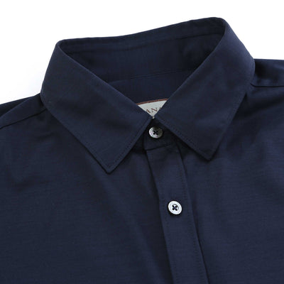 Canali Jersey Stretch Shirt in Navy Collar