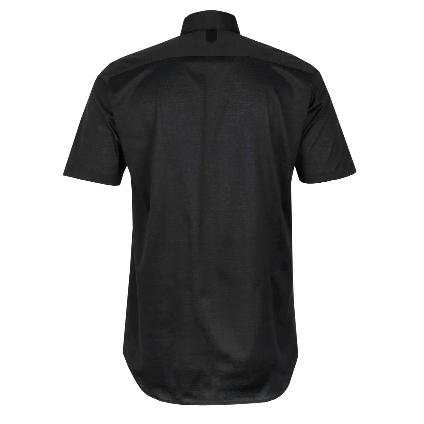 Canali Jersey Stretch Short Sleeve Shirt in Black Back