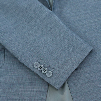 Canali Notch Lapel Basketweave Suit in Teal Cuff
