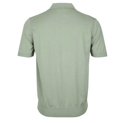 Canali Zip Polo Shirt in Green Back