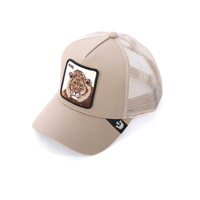 Goorin Bros The King Lion Trucker Cap in Khaki Birdseye
