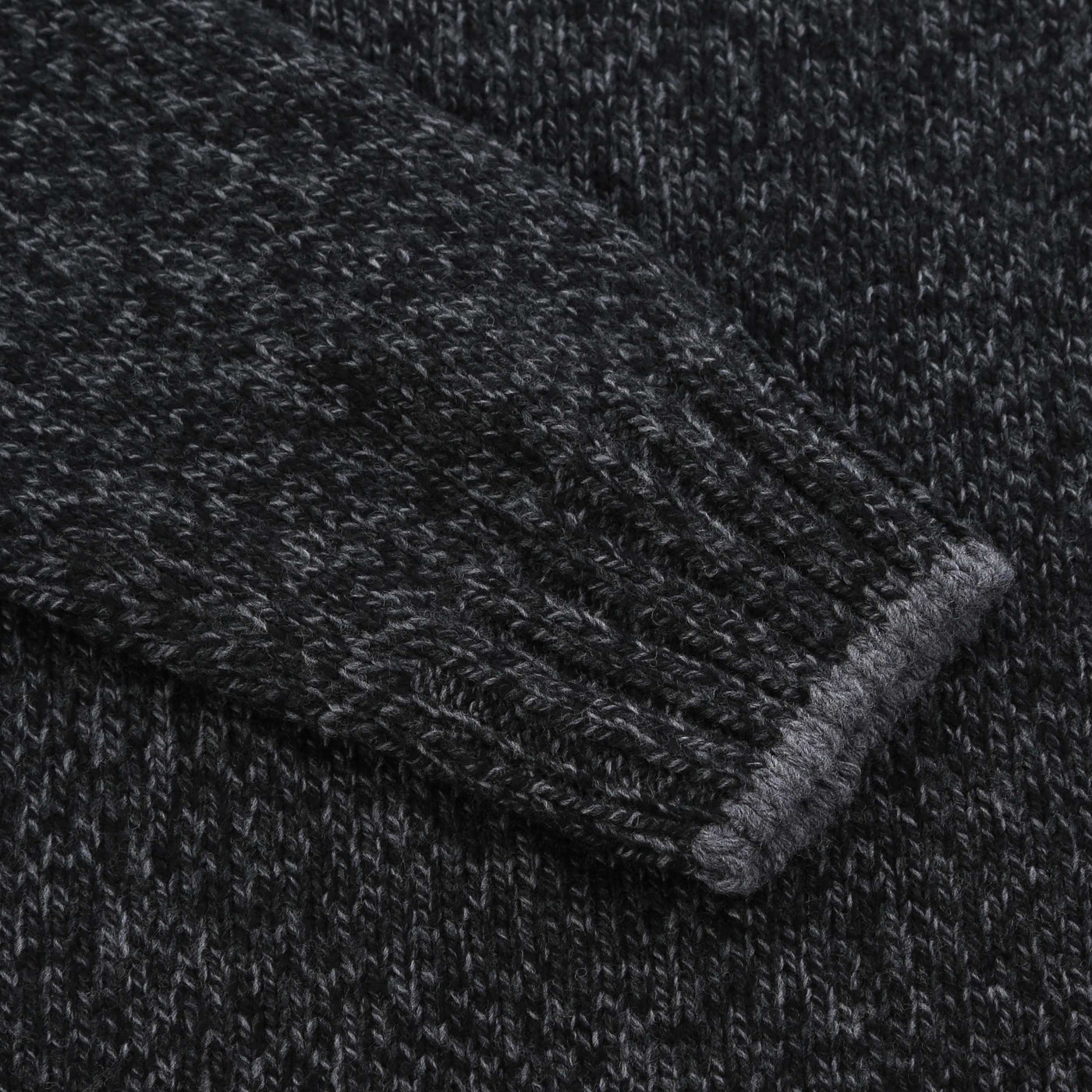 Gran Sasso 4 Button Chunky Knitwear in Black & Grey Cuff
