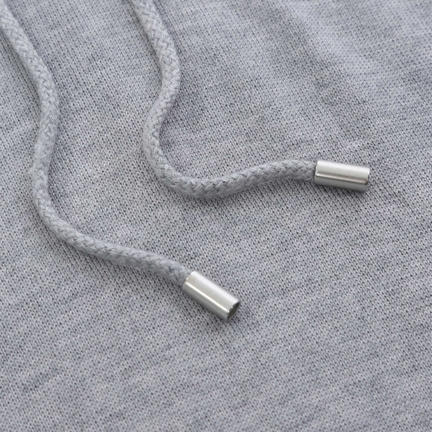 Gran Sasso Pullover Hoody Knitwear in Grey Drawstrings