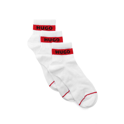 HUGO 3P SH Rib Logo CC Sock in White