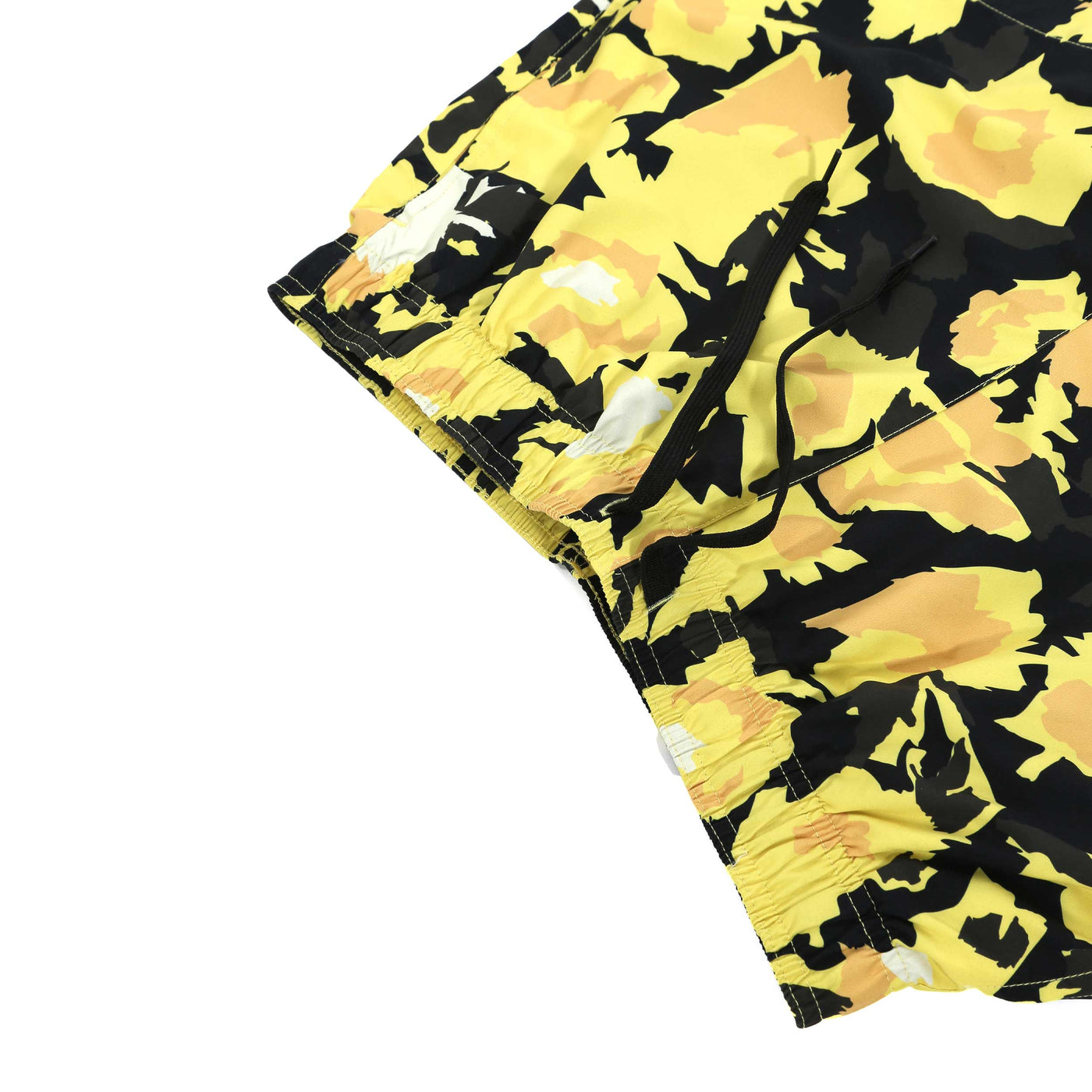 HUGO Memo Swim Short in Yellow Waistband