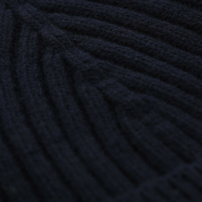 Herno Beanie A Coste In Lana Beanie Hat in Navy Detail