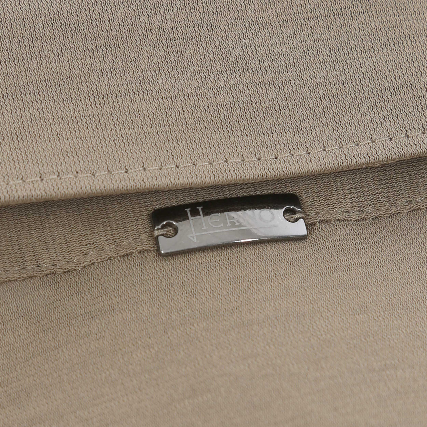 Herno M.C Jersey Polo Shirt in Taupe Logo Tab