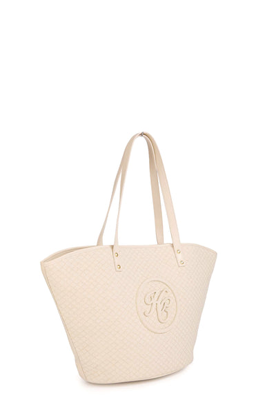 Holland Cooper Amalfi Shopper Bag in Woven Cream Angle