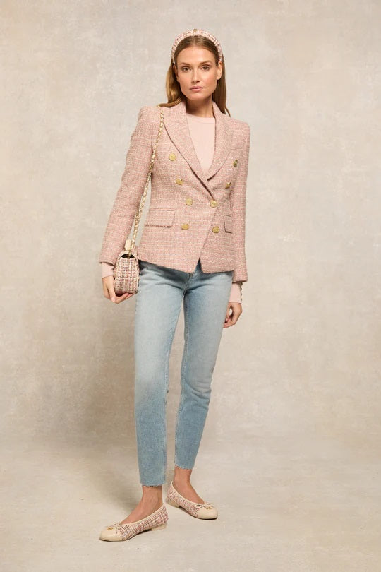 Holland Cooper Ballet Shoe in Pink Sparkle Boucle