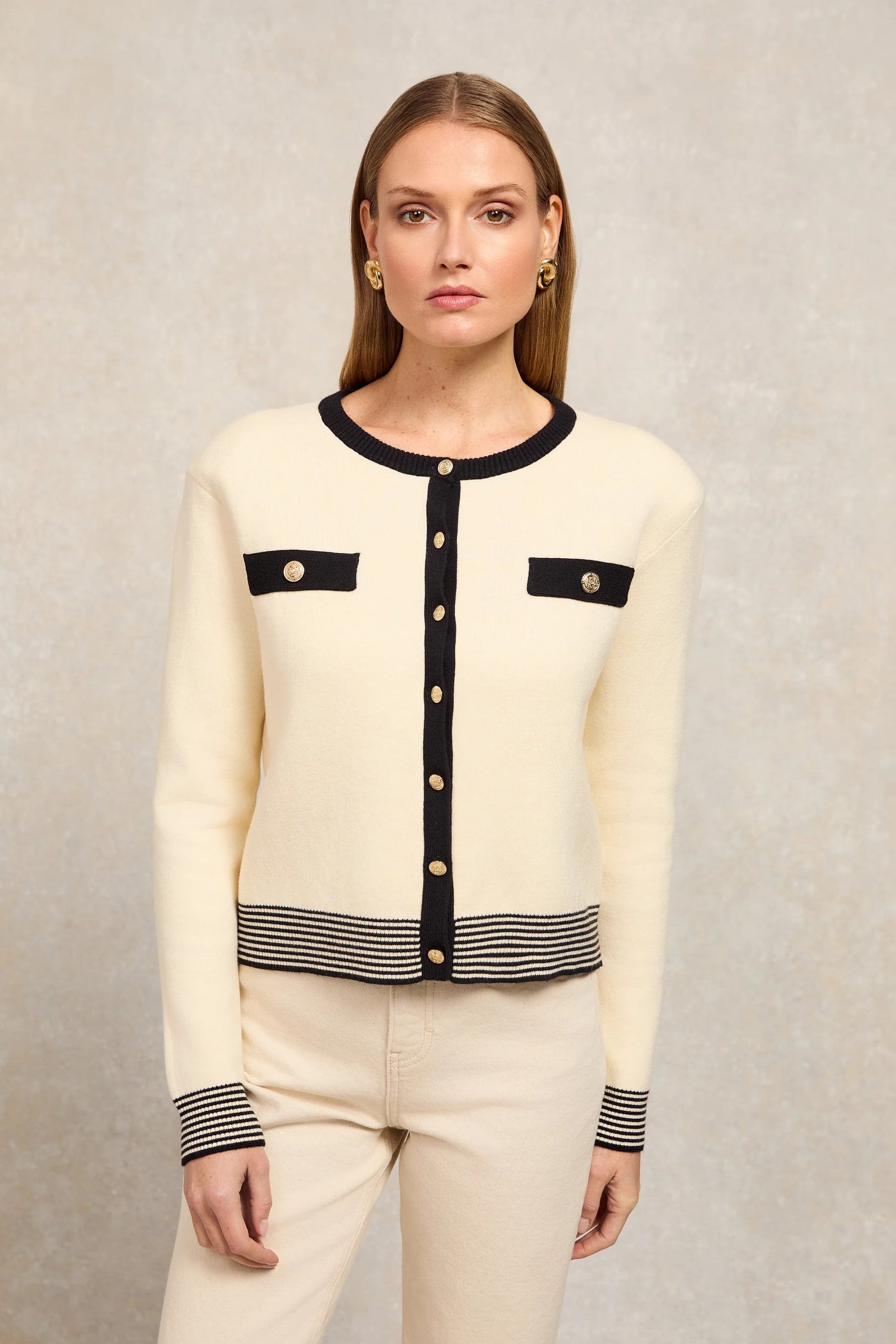 Holland Cooper Bridget Cardigan in Cream