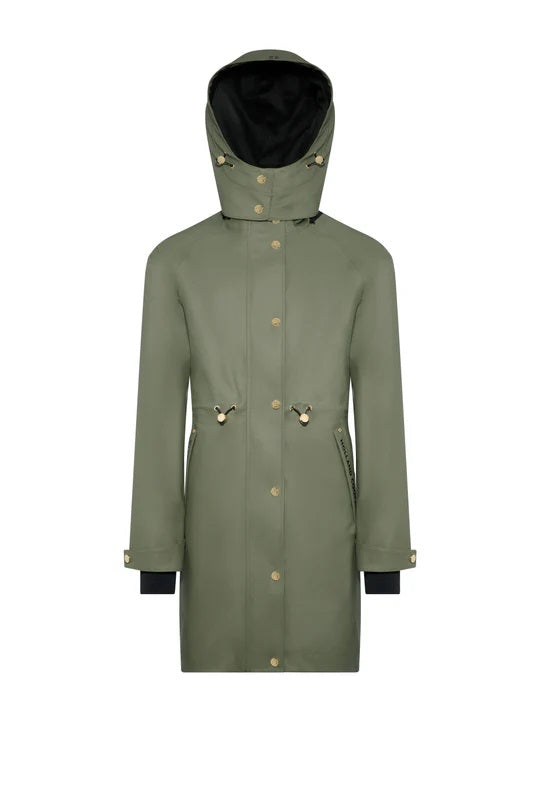 Holland Cooper Chartwell Rain Parka in Sage Front
