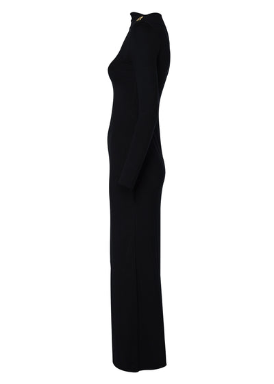 Holland Cooper Harper Long Sleeve Maxi Dress in Black Side