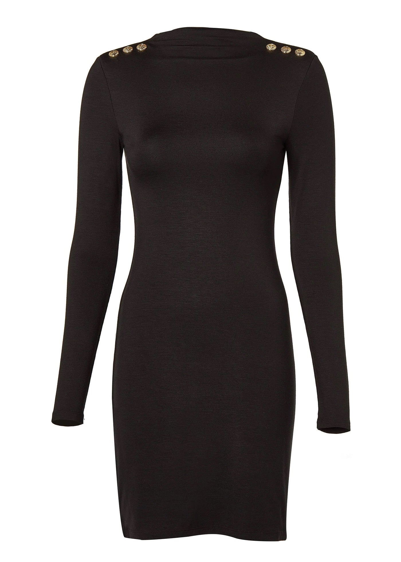 Holland Cooper Harper Long Sleeve Mini Dress in Black Front