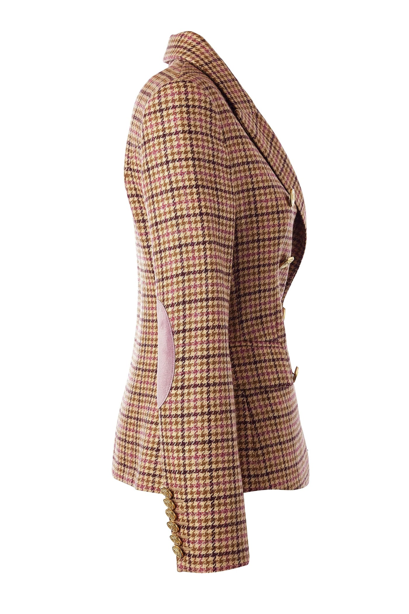 Holland Cooper Knightsbridge Ladies Blazer in Sudeley Pink Tweed Side