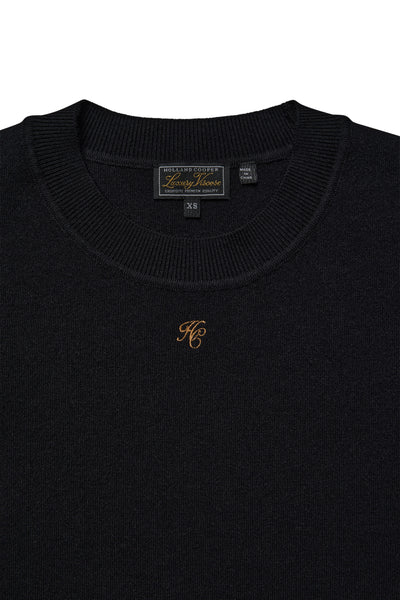 Holland Cooper Maria Crew Neck Knit in Black Neck