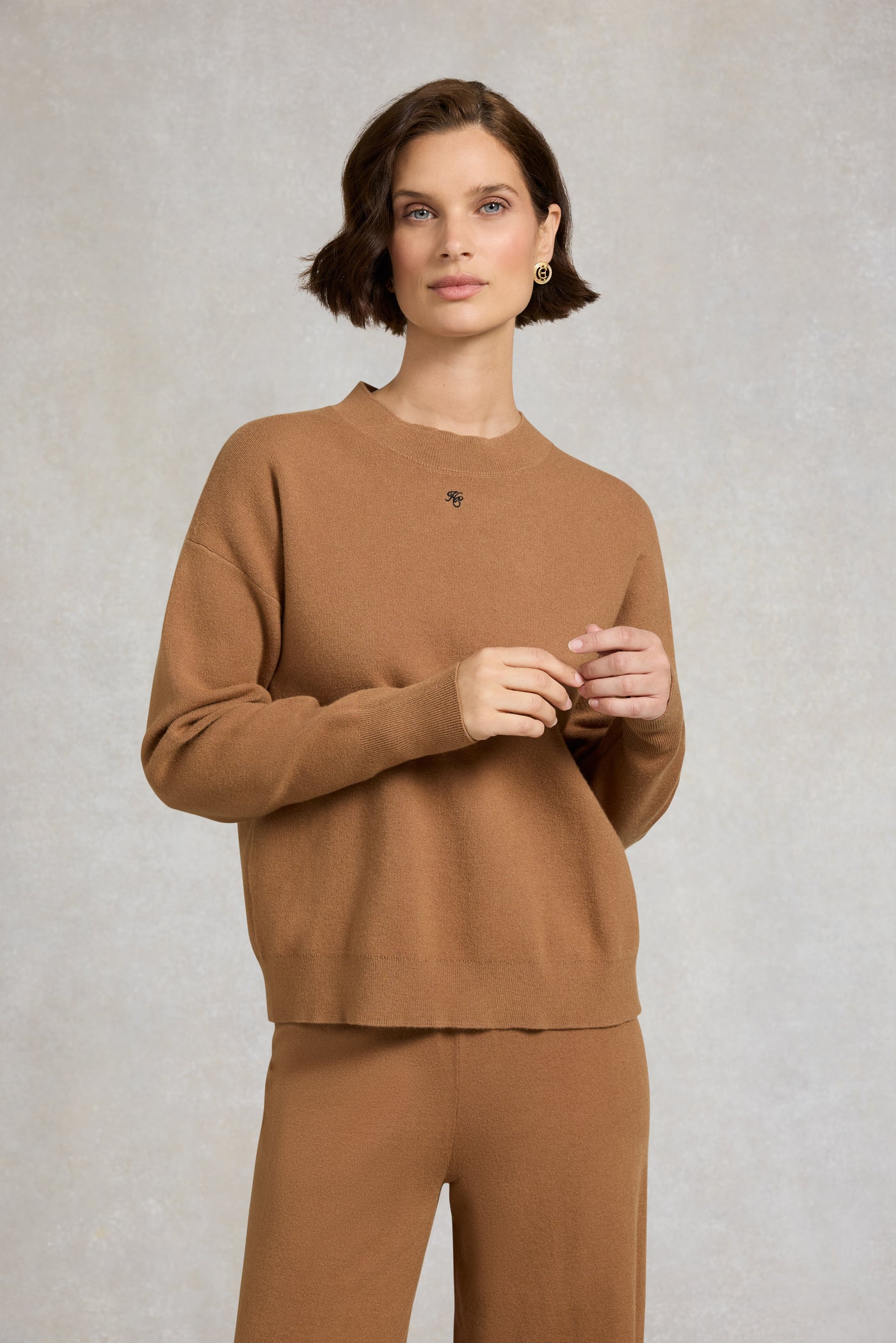 Holland Cooper Maria Crew Neck Knit in Caramel