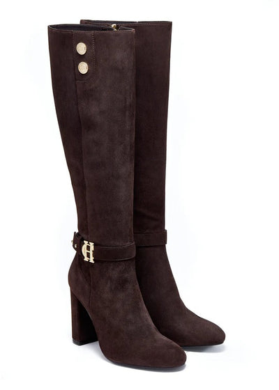 Holland Cooper Marlborough Knee Boot in Chocolate Pair