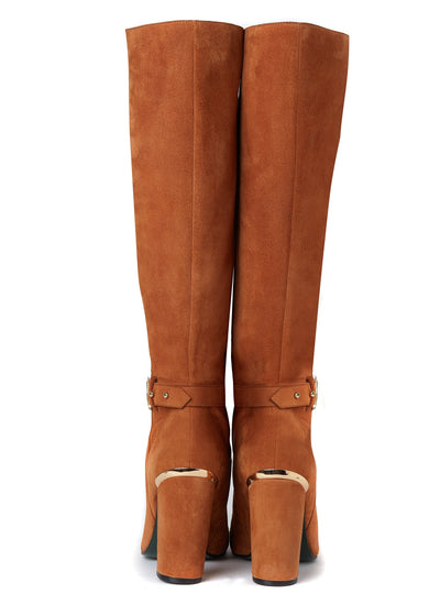 Holland Cooper Marlborough Knee Boot in Tan Back