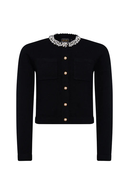 Holland Cooper Matilda Cardigan in Black Front