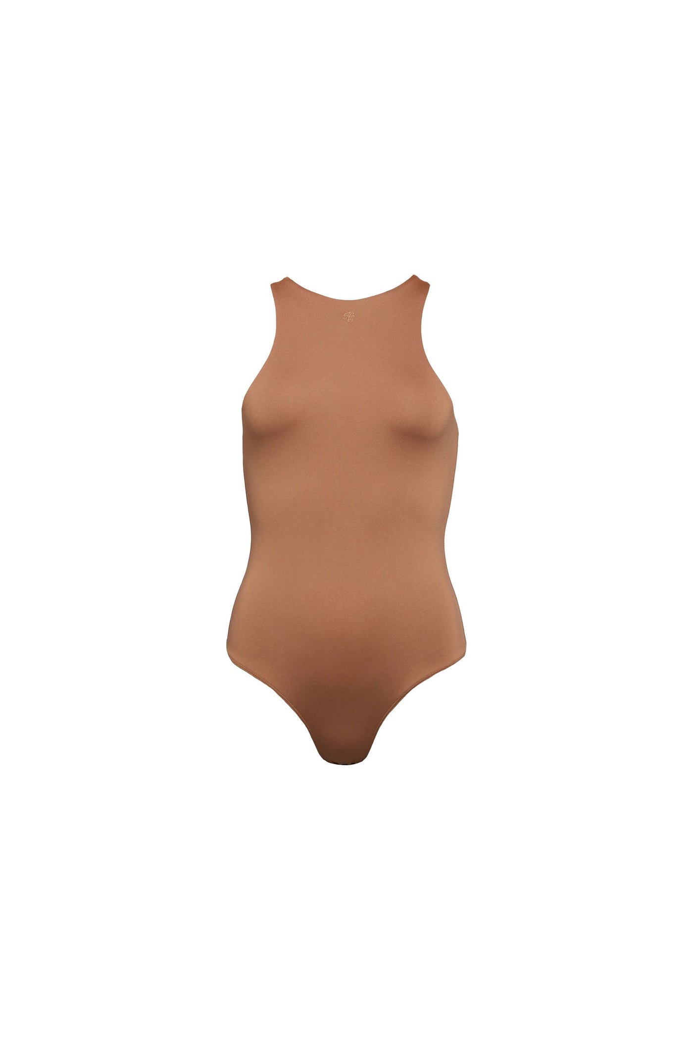 Holland Cooper Melanie Bodysuit in Dark Camel Front