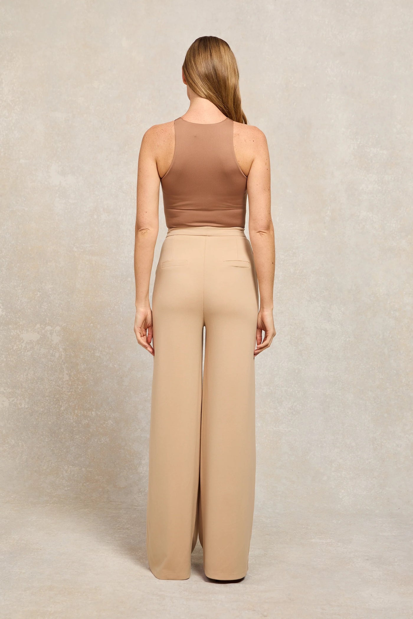 Holland Cooper Melanie Bodysuit in Dark Camel Model Back