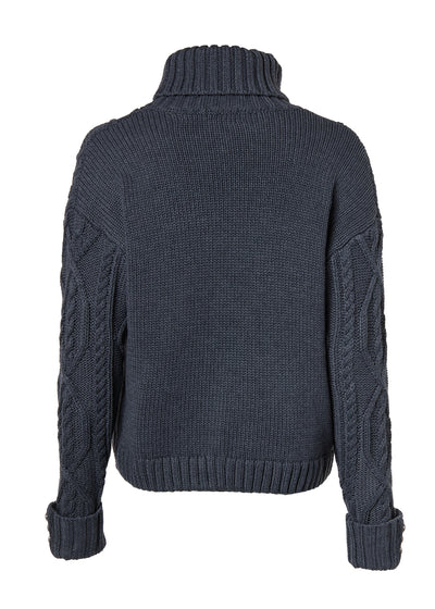 Holland Cooper Noveli Cable Knit in Charcoal Back