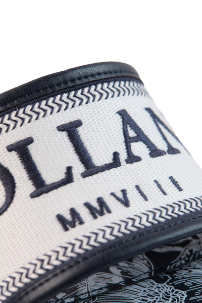 Holland Cooper Pimlico Mule Shoe in Navy Willow Logo