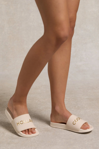 Holland Cooper Pool Slide in Cream Gold Model