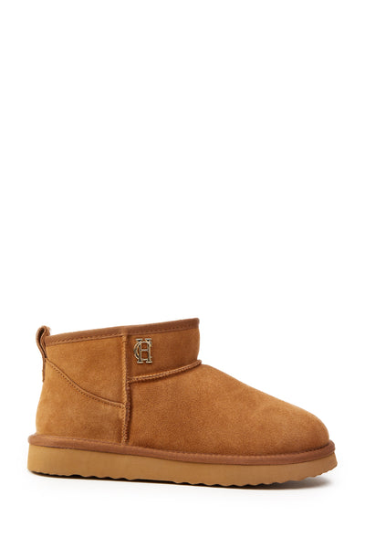 Holland Cooper Ultra Mini Shearling Boot in Tan