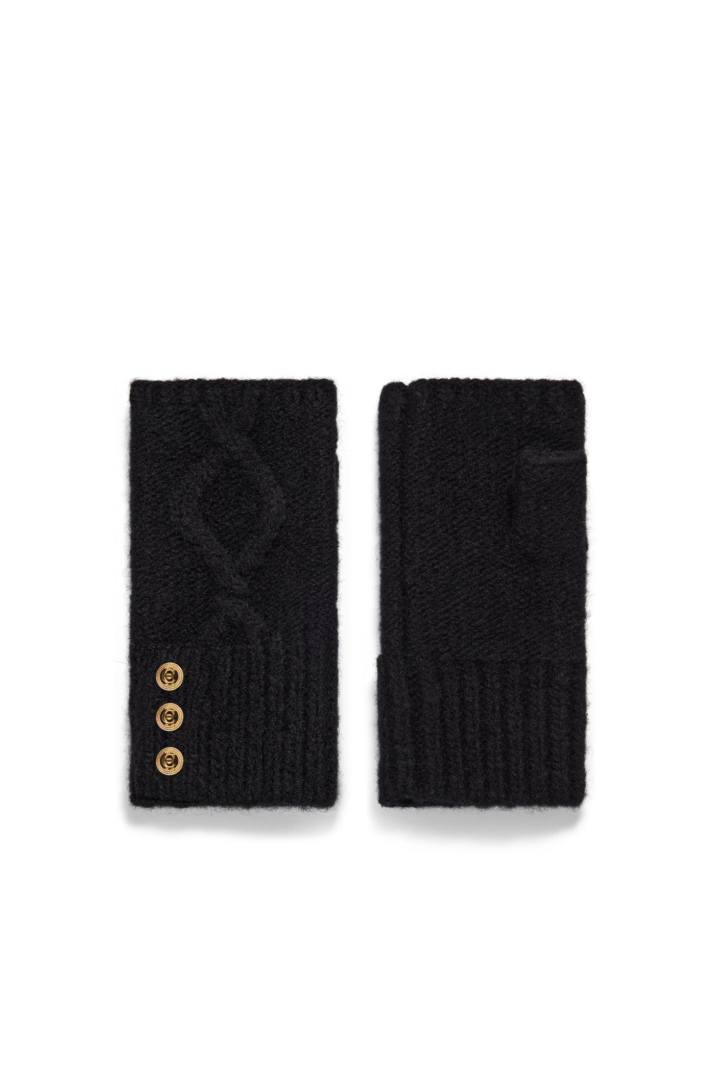 Holland Cooper Sloane Fingerless Gloves in Black Pair