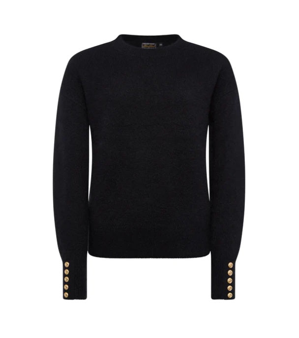 Holland Cooper Tori Crew Knit in Black Front