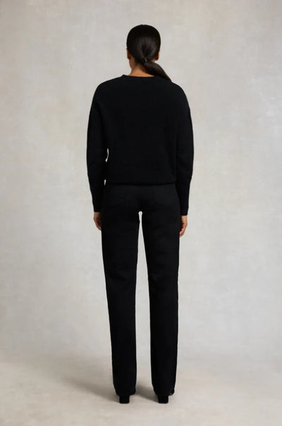 Holland Cooper Tori Crew Knit in Black Model Back